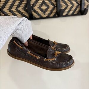 Camper Brown Leather Boat Shoes - Minimalist/ Loafer/ Coastal - Brown - Size 38
